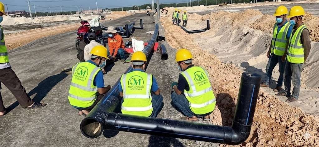Monopower engineers installing site infrastructure